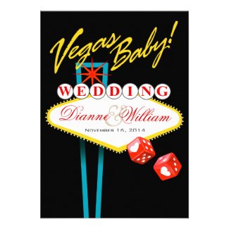 Vegas Baby! Wedding Save the Date black