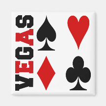 Vegas Card Suits Design Refrigerator Magnets