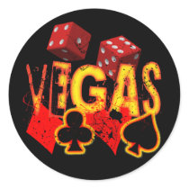 VEGAS - GRUNGE AND PAINT SPLATTER ROUND STICKER