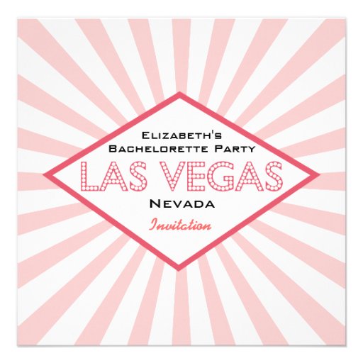 Vegas Lights Pink Bachelorette Party Invitation