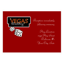 Vegas Lights Red Wedding Reception Cards Business Card