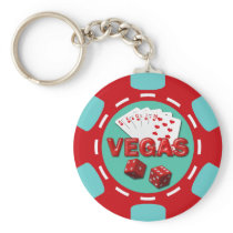 VEGAS POKER CHIP KEYCHAINS