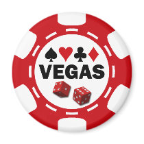 VEGAS POKER CHIP FRIDGE MAGNET
