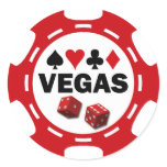 VEGAS POKER CHIP ROUND STICKER