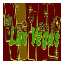 vegas retro brown and green posters by Incatneato vegas retro brown and green posters