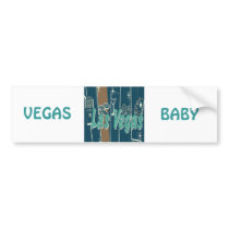 vegas retro green and brown bumper stickers