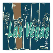 vegas retro green and brown posters by Incatneato vegas retro green and brown posters