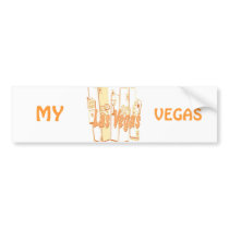 Vegas Retro Orange and cream bumper stickers