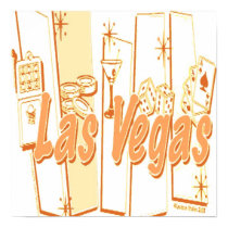 Vegas Retro Orange and cream posters by Incatneato Vegas Retro Orange and cream posters