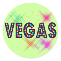 VEGAS ROUND STICKER