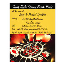 Vegas Style Spring Break  Party Invites