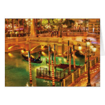 Vegas - Venetian - The Venetian at night Cards