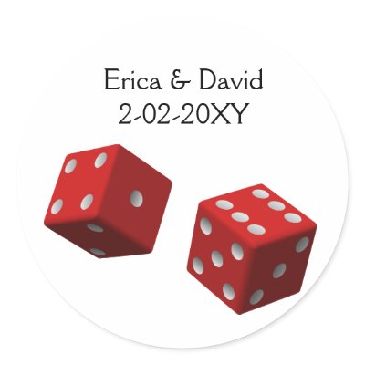 Vegas wedding envelope seal round stickers