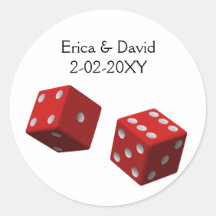 Vegas wedding envelope seal round stickers