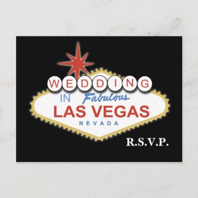Vegas Wedding rsvp card Post Card