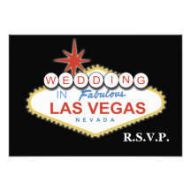 Vegas wedding rsvp cards standard 3.5 x 5 custom announcements