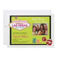 Vegas Weekend Bachelorette Party Invitation (lime) invitation