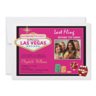 Vegas Weekend Bachelorette Party Invite (fuschia) invitation