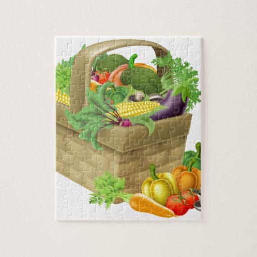 Vegetable Basket Jigsaw Puzzle Zazzle