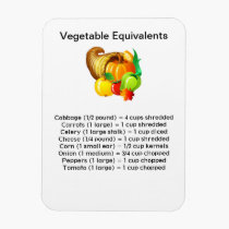 Vegetable Equivalents Flexi Magnet magnets