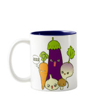 Vegetable Family Doodle Art Mug mugs