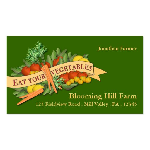 Vegetable Farm Market Agriculture Business Card (front side)