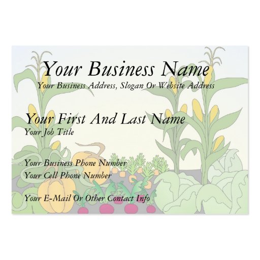 Vegetable Garden Business Card Templates (front side)