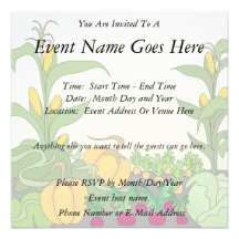 Vegetable Garden Custom Invitations