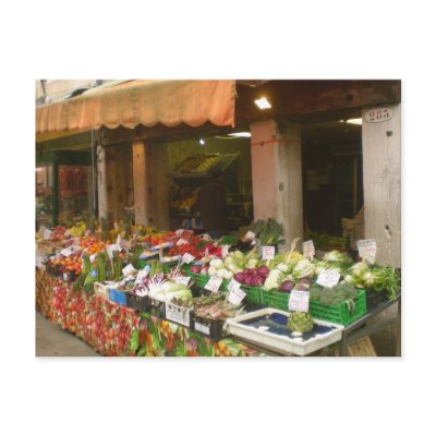 Vegetable Market in Venice Italy Postcard by dlgray