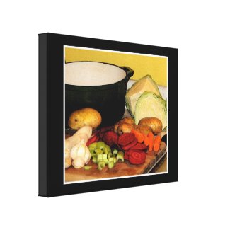Vegetable Soup Stretched Canvas Print