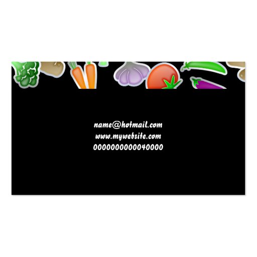 Vegetable Wallpaper, Your Name Here Business Card (back side)