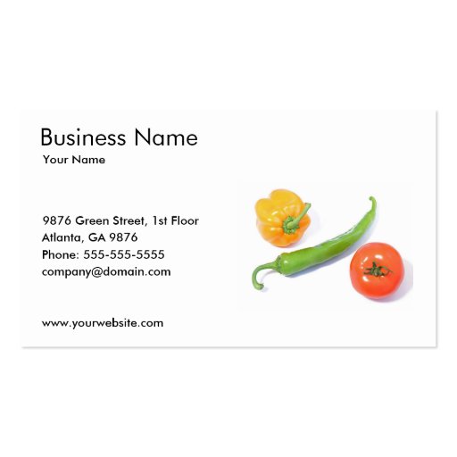 Vegetables Business Card Template