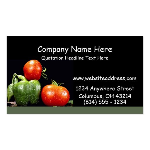 Vegetables Business Cards (front side)