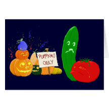 Vegetables divided greeting cards