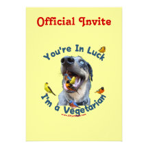 Vegetarian Bird Dog Custom Invitations