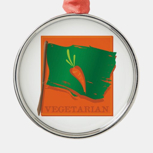 Vegetarian Carrot Flag Ornament