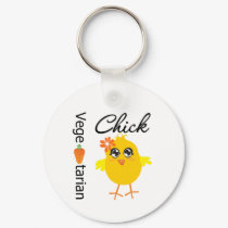 Vegetarian Chick keychains by chicktshirts Vegetarian Chick keychains