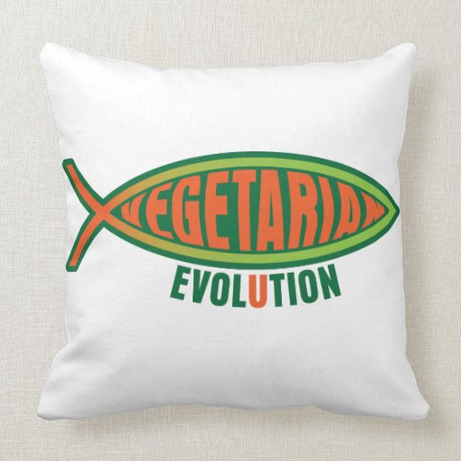 Vegetarian Evolution Throw Pillows