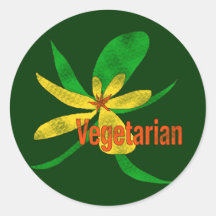 Vegetarian Flower Round Sticker