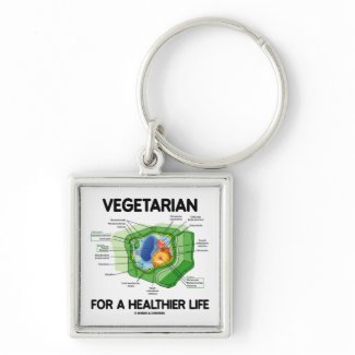 Vegetarian For A Healthier Life (Plant Cell) keychain