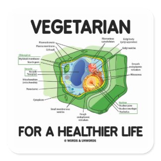 Vegetarian For A Healthier Life (Plant Cell) sticker