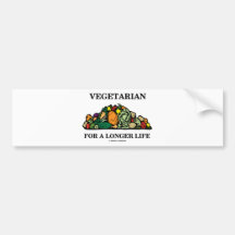 Vegetarian For A Longer Life (Vegetarian Attitude) Bumper Stickers