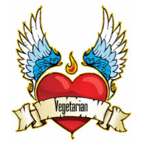 Vegetarian Heart Tattoo t-shirts by HandsomeDevil Vegetarian Heart Tattoo t-shirts