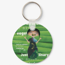 Vegetarian is no alien! keychains by papelustro Vegetarian is no alien! keychains