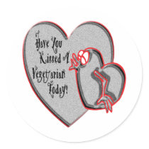 Vegetarian Kisses stickers by ValentineTees Vegetarian Kisses stickers