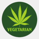 Vegetarian Marijuana Cannabis Pot Weed humor funny Stickers