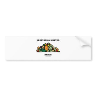 Vegetarian Matter Inside (Pile Of Vegetables) bumpersticker