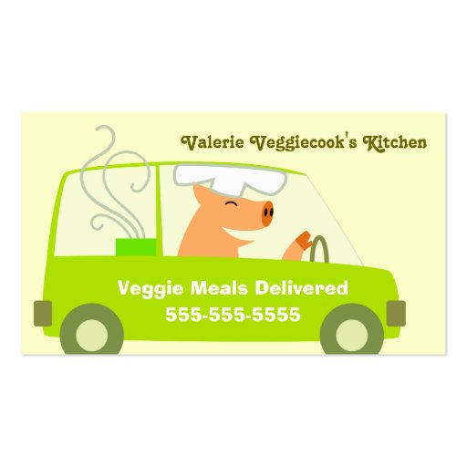 Vegetarian Meal Delivery Business Business Cards (front side)