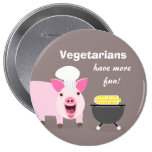 Vegetarian Pig Button