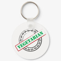 Vegetarian Stamped keychain